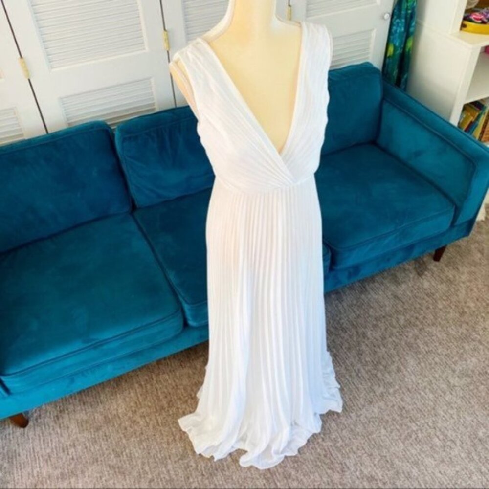Anthropologie | BHLDN Badgley Mischka Sloan Dress Accordion Pleat Wedding Gown 0 - Picture 8 of 16